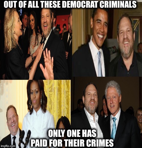 Yep | OUT OF ALL THESE DEMOCRAT CRIMINALS; ONLY ONE HAS PAID FOR THEIR CRIMES | image tagged in harvey weinstein,the clintons,obama,democratic party | made w/ Imgflip meme maker