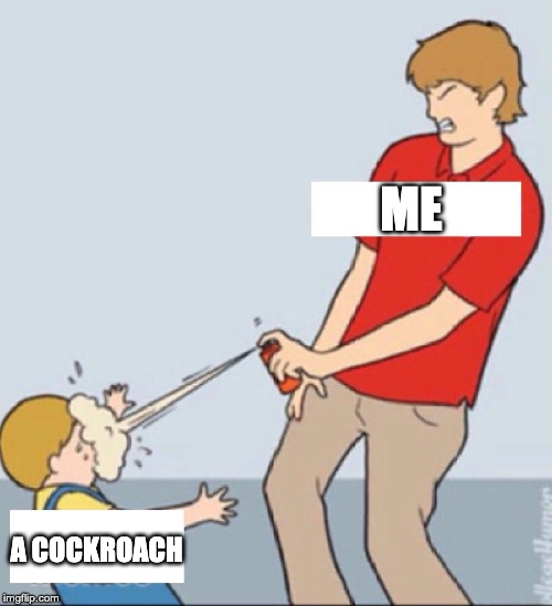 Baby Repellent | ME; A COCKROACH | image tagged in baby repellent | made w/ Imgflip meme maker