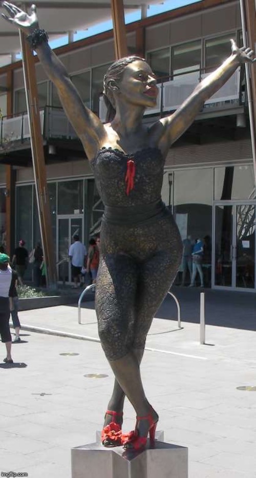 Kylie statue in Melbourne, Australia. Hometown hero! | image tagged in kylie statue,australia,statue,statues,cool,singer | made w/ Imgflip meme maker