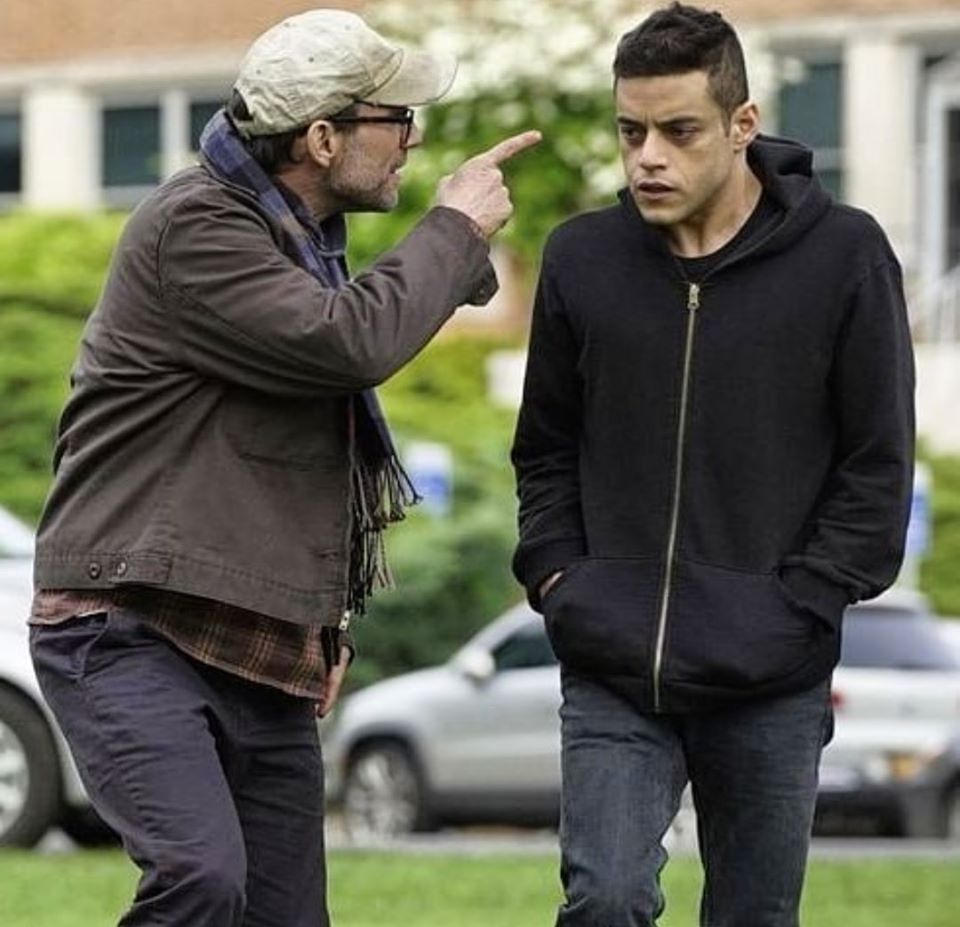 Mr Robot pointing Blank Meme Template