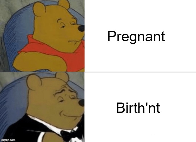 Tuxedo Winnie The Pooh | Pregnant; Birth'nt | image tagged in memes,tuxedo winnie the pooh | made w/ Imgflip meme maker