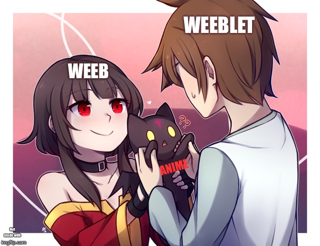 How some people start | WEEBLET; WEEB; ANIME; Not made with | image tagged in weebs,anime,animeme | made w/ Imgflip meme maker