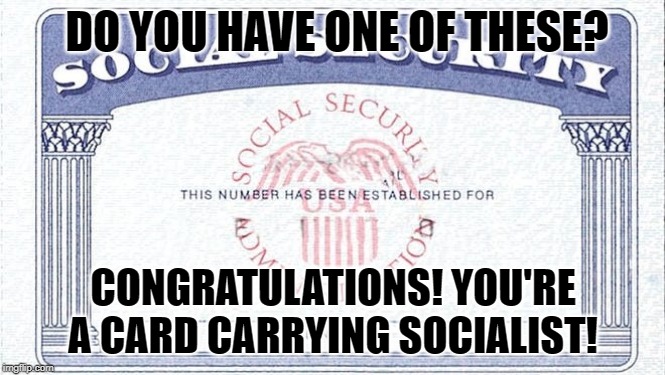 DO YOU HAVE ONE OF THESE? CONGRATULATIONS! YOU'RE A CARD CARRYING SOCIALIST! | image tagged in socialism | made w/ Imgflip meme maker
