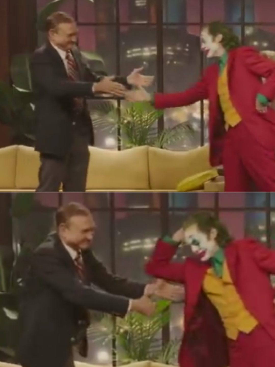 joker pretending to shake hands Blank Meme Template