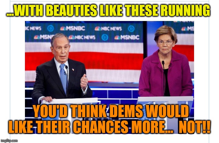 ...WITH BEAUTIES LIKE THESE RUNNING YOU'D THINK DEMS WOULD LIKE THEIR CHANCES MORE...  NOT!! | made w/ Imgflip meme maker