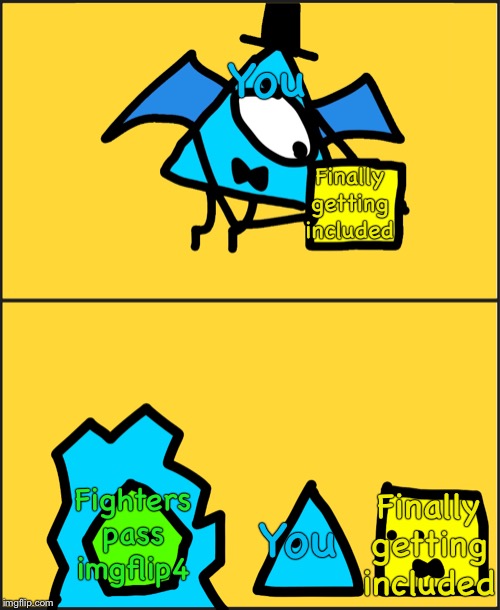 You Finally getting included You Finally getting included Fighters pass imgflip4 | image tagged in running away bloxky | made w/ Imgflip meme maker