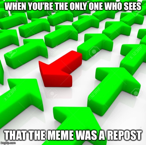 I love it when I’m that one guy | WHEN YOU’RE THE ONLY ONE WHO SEES; THAT THE MEME WAS A REPOST | image tagged in the one downvote,upvotes,downvotes,memes,funny,reposts are lame | made w/ Imgflip meme maker