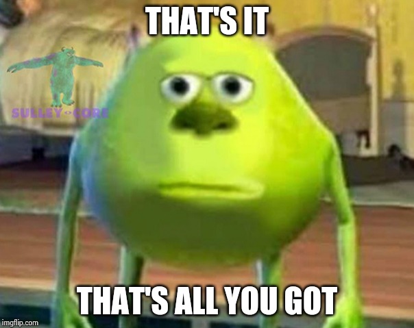Monsters Inc | THAT'S IT THAT'S ALL YOU GOT | image tagged in monsters inc | made w/ Imgflip meme maker
