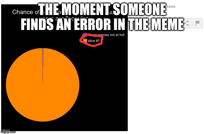 THE MOMENT SOMEONE FINDS AN ERROR IN THE MEME | made w/ Imgflip meme maker