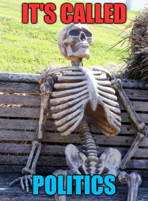 Waiting Skeleton Meme | IT'S CALLED POLITICS | image tagged in memes,waiting skeleton | made w/ Imgflip meme maker
