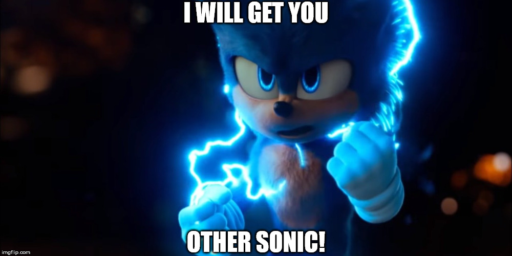 Sonic powers up | I WILL GET YOU; OTHER SONIC! | image tagged in sonic powers up | made w/ Imgflip meme maker