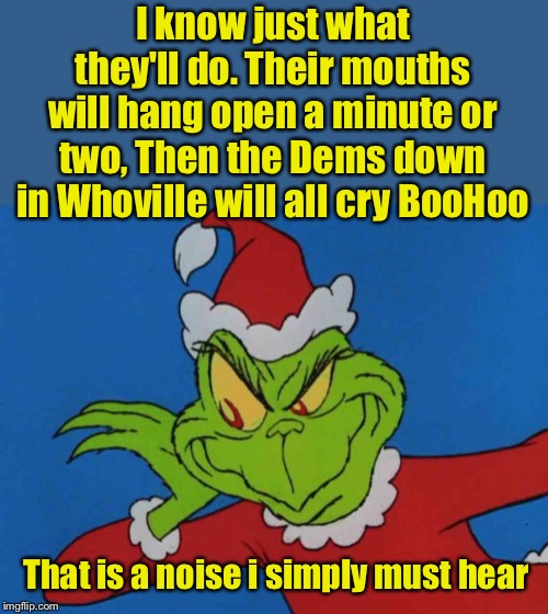 The Grinch anticipates election night 2020 | I know just what they'll do. Their mouths will hang open a minute or two, Then the Dems down in Whoville will all cry BooHoo That is a noise | image tagged in grinch,election 2020 | made w/ Imgflip meme maker