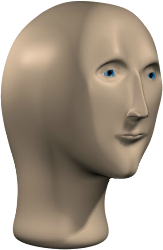 Stonks Face Transparent Blank Meme Template