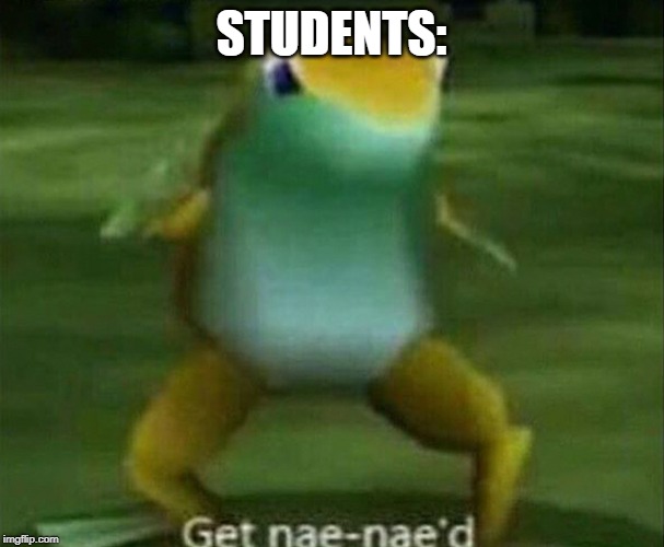 Get nae-nae'd | STUDENTS: | image tagged in get nae-nae'd | made w/ Imgflip meme maker
