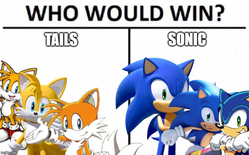 Who Would Win? | SONIC; TAILS | image tagged in memes,who would win | made w/ Imgflip meme maker