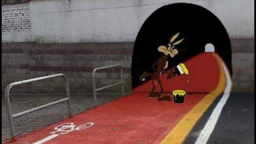 Road runner fake tunnel Blank Meme Template