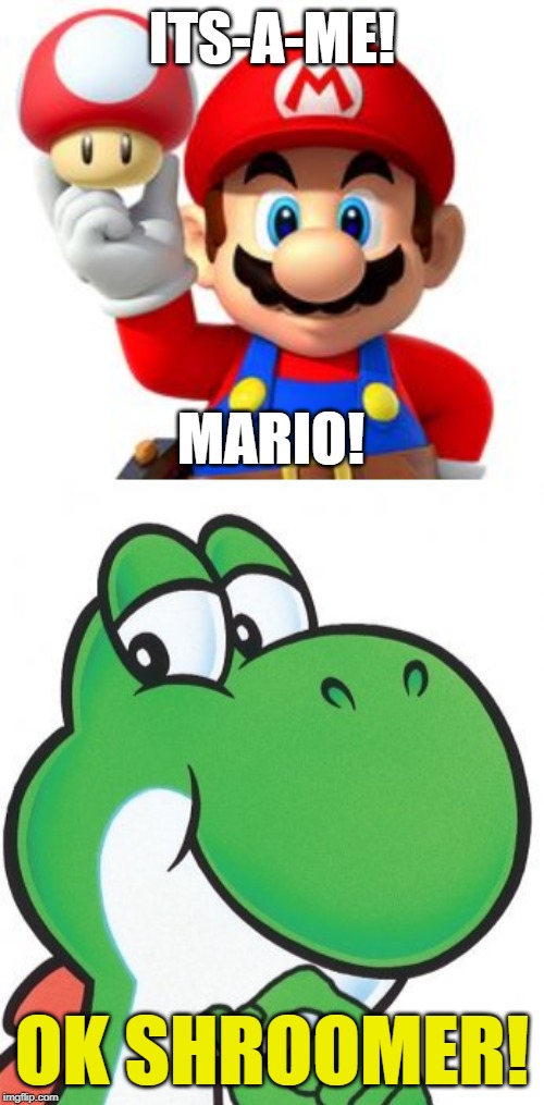 What if I told you Mario Land is imaginary! |  ITS-A-ME! MARIO! OK SHROOMER! | image tagged in thinking yoshi,memes,mario mushroom,ok boomer,ok shroomer | made w/ Imgflip meme maker