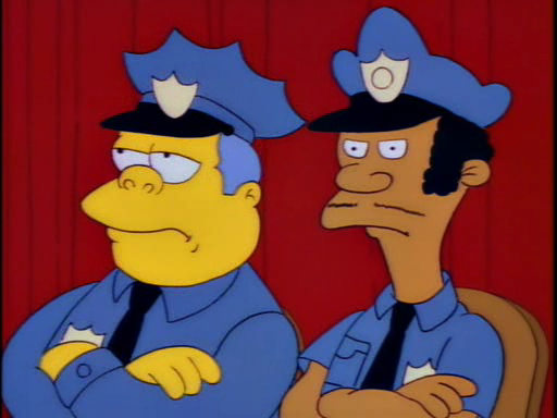 High Quality The Simpsons Cops not Happy Blank Meme Template