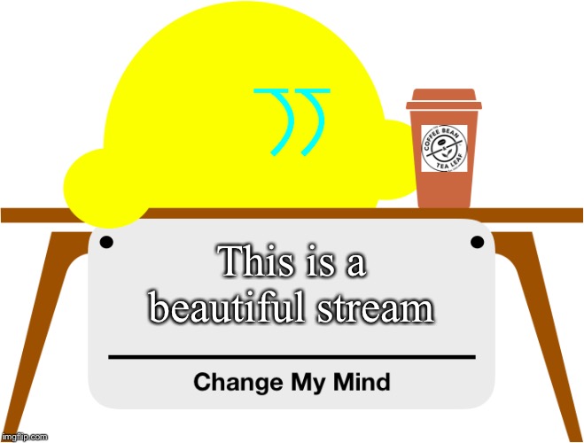 Change My Mind Kibble | This is a beautiful stream | image tagged in change my mind kibble | made w/ Imgflip meme maker