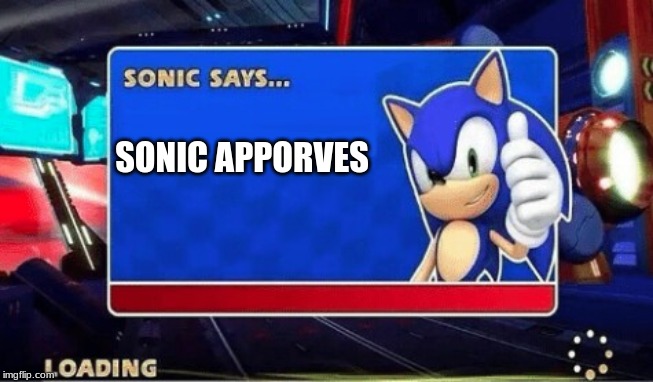 Sonic Says | SONIC APPORVES | image tagged in sonic says | made w/ Imgflip meme maker