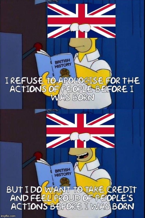 Repost. This one has the British flag but y’all know the same applies to us. | image tagged in repost,history,historical meme,political meme,white guilt,guilt | made w/ Imgflip meme maker