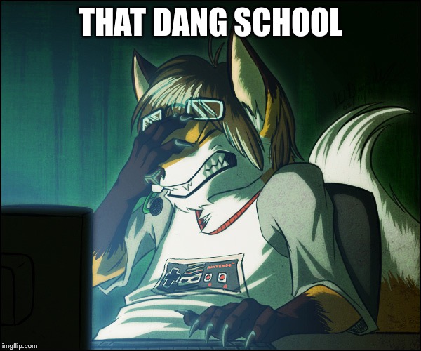 Furry facepalm | THAT DANG SCHOOL | image tagged in furry facepalm | made w/ Imgflip meme maker