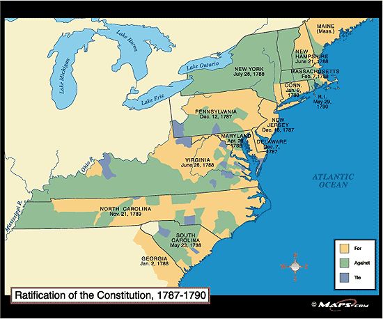 United States map 1787-1790 (constitution) Blank Meme Template