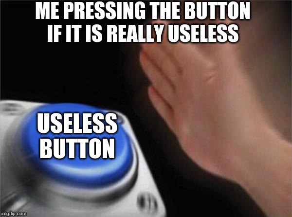 Blank Nut Button Meme | ME PRESSING THE BUTTON IF IT IS REALLY USELESS; USELESS BUTTON | image tagged in memes,blank nut button | made w/ Imgflip meme maker