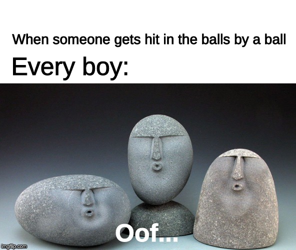 When someone gets hit in the balls by a ball; Every boy:; Oof... | image tagged in oof,boys,balls | made w/ Imgflip meme maker