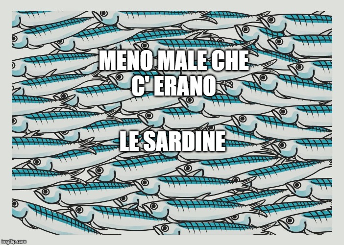 MENO MALE CHE
C' ERANO; LE SARDINE | made w/ Imgflip meme maker