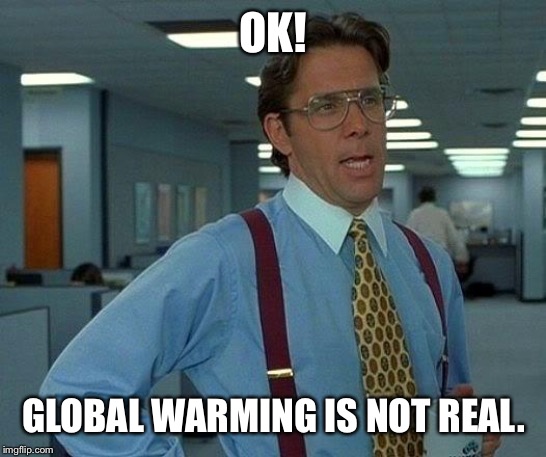 That Would Be Great Meme | OK! GLOBAL WARMING IS NOT REAL. | image tagged in memes,that would be great | made w/ Imgflip meme maker