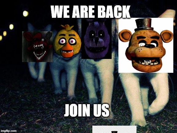 Wrong Neighboorhood Cats | WE ARE BACK; JOIN US | image tagged in memes,wrong neighboorhood cats | made w/ Imgflip meme maker