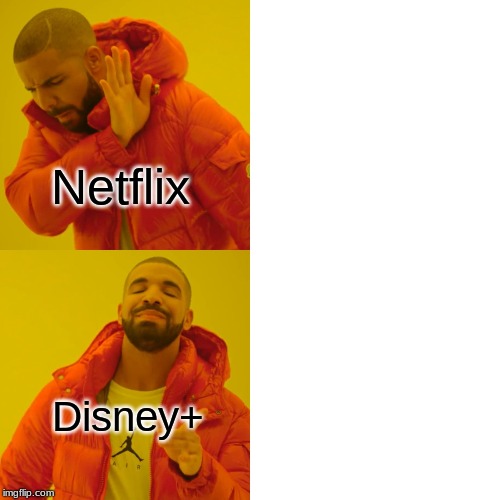 Drake Hotline Bling | Netflix; Disney+ | image tagged in memes,drake hotline bling | made w/ Imgflip meme maker