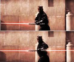 Darth Maul two-sided lightsaber Blank Meme Template