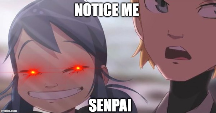 Miraculous Ladybug | NOTICE ME; SENPAI | image tagged in miraculous ladybug | made w/ Imgflip meme maker