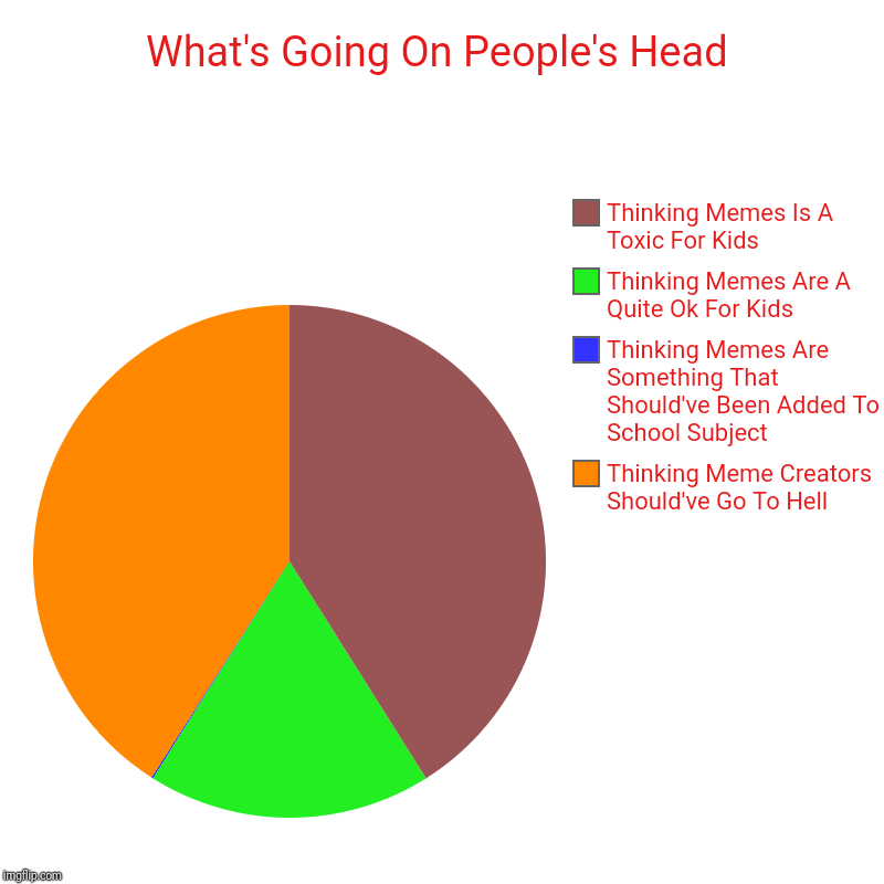 What's Going On People's Head | Thinking Meme Creators Should've Go To Hell, Thinking Memes Are Something That Should've Been Added To Schoo | image tagged in charts,pie charts | made w/ Imgflip chart maker