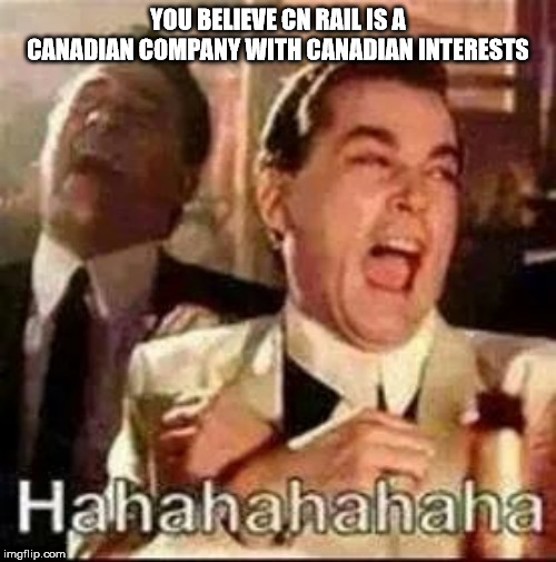 CN Rail Is An American Company | YOU BELIEVE CN RAIL IS A CANADIAN COMPANY WITH CANADIAN INTERESTS | image tagged in meanwhile in canada | made w/ Imgflip meme maker