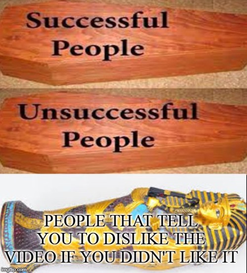 Coffin meme | PEOPLE THAT TELL YOU TO DISLIKE THE VIDEO IF YOU DIDN'T LIKE IT | image tagged in coffin meme | made w/ Imgflip meme maker