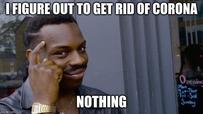 Roll Safe Think About It Meme | I FIGURE OUT TO GET RID OF CORONA; NOTHING | image tagged in memes,roll safe think about it | made w/ Imgflip meme maker