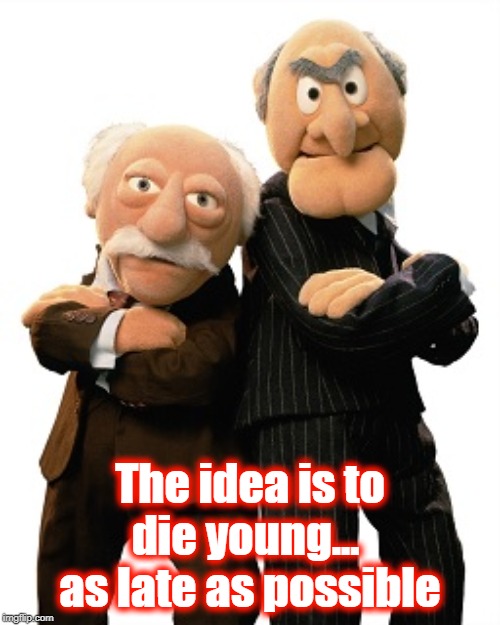 the whole idea | The idea is to die young... 
as late as possible | image tagged in young | made w/ Imgflip meme maker