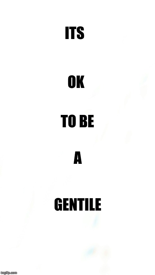 It ok to be |  ITS; OK; TO BE; A; GENTILE | image tagged in ok,be,gentile | made w/ Imgflip meme maker
