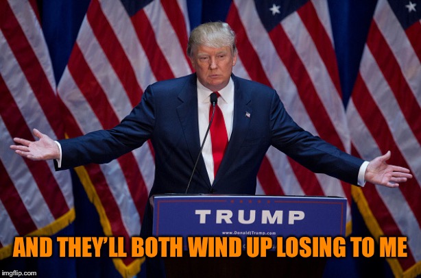 Donald Trump | AND THEY’LL BOTH WIND UP LOSING TO ME | image tagged in donald trump | made w/ Imgflip meme maker