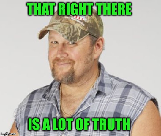 Larry The Cable Guy Meme | THAT RIGHT THERE IS A LOT OF TRUTH | image tagged in memes,larry the cable guy | made w/ Imgflip meme maker