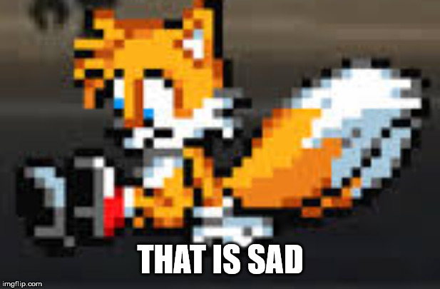 depressed tails | THAT IS SAD | image tagged in sad tails | made w/ Imgflip meme maker