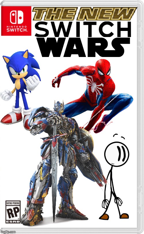 Spider-Man, Sonic, Optimus Prime, and Henry Stickmin get drafted as the new switch wars begin! | image tagged in nintendo switch,spider-man,sonic the hedgehog,optimus prime,war | made w/ Imgflip meme maker