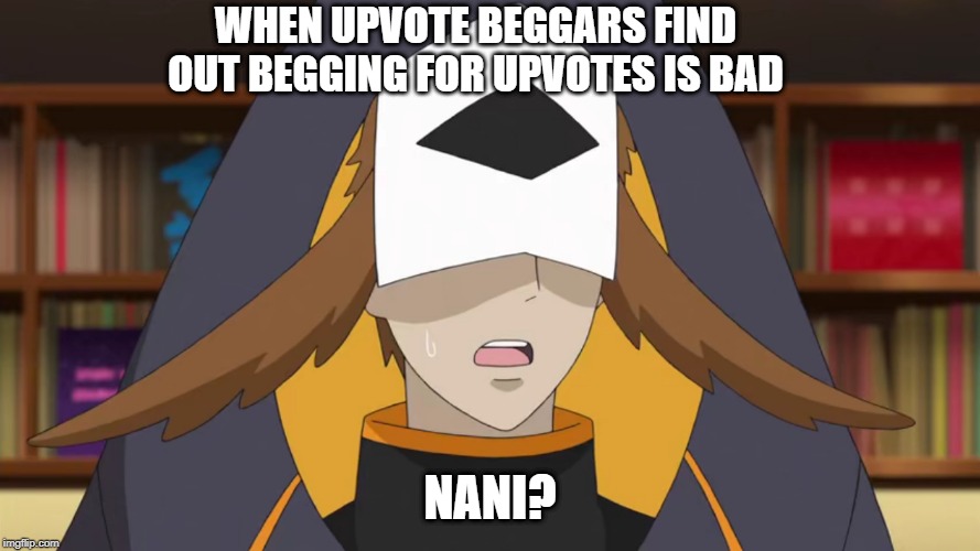 WHEN UPVOTE BEGGARS FIND OUT BEGGING FOR UPVOTES IS BAD; NANI? | image tagged in confused fukurou | made w/ Imgflip meme maker