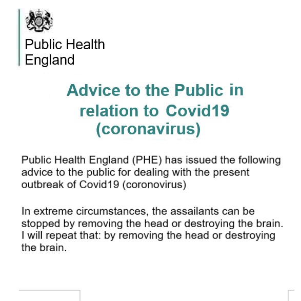 High Quality Coronavirus Advice Public Health England Spoof Blank Meme Template