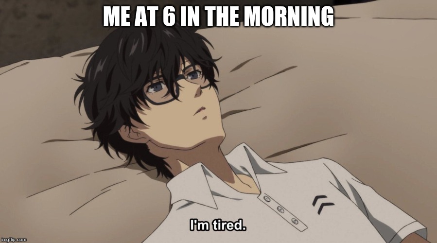I'm tired | ME AT 6 IN THE MORNING | image tagged in i'm tired | made w/ Imgflip meme maker