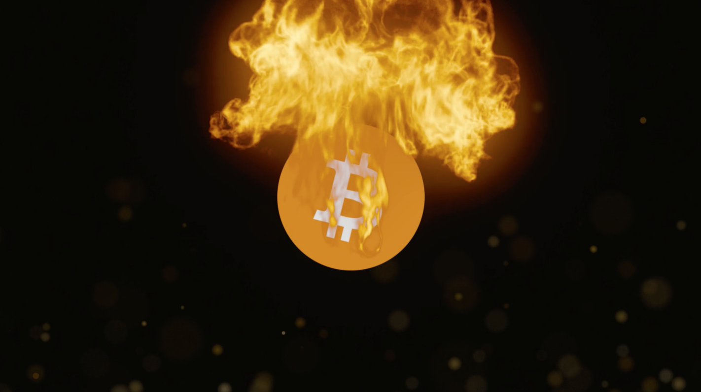 bitcoin on fire Blank Meme Template