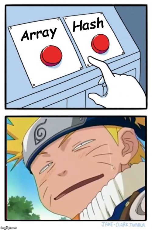 Two Buttons Meme | Hash; Array | image tagged in memes,two buttons | made w/ Imgflip meme maker